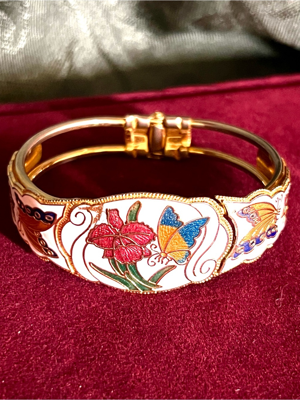 Vintage Cloisonné Bracelet Size 5.5” to 6” - Picture 7 of 7